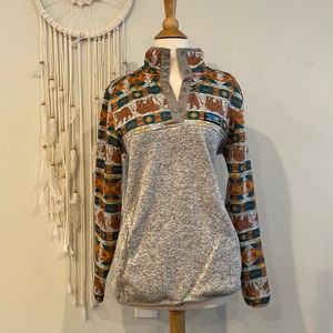 Simply Southern | Bear Knit Snap Pullover in Smoke